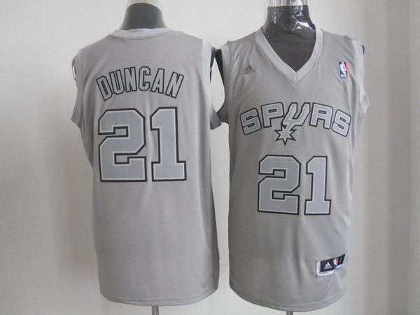  NBA San Antonio Spurs 21 Tim Duncan Big Color Fashion Swingman Christmas Day Gray Jerseys